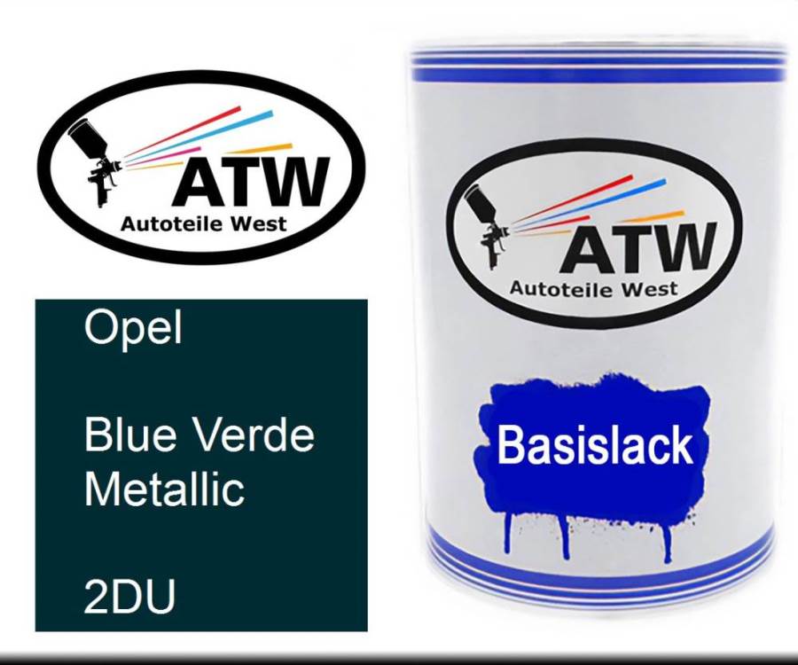 Opel, Blue Verde Metallic, 2DU: 500ml Lackdose, von ATW Autoteile West.
